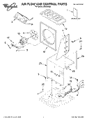 AIR FLOW AND CONTROL PARTS Diagram and Parts List for AD65USM0  Whirlpool Dehumidifier