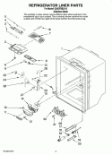 REFRIGERATOR LINER PARTS Diagram and Parts List for G25EFSB2313  Whirlpool Refrigerator