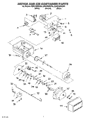 MOTOR AND ICE CONTAINER Diagram and Parts List for ED2CHQXKQ00  Whirlpool Refrigerator