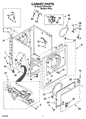 CABINET PARTS Diagram and Parts List for TGDX640JQ3  Estate Dryer