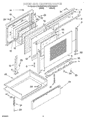 DOOR AND DRAWER Diagram and Parts List for KERC506HBT1  KitchenAid Range