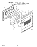 UPPER AND LOWER OVEN DOOR Diagram and Parts List for KEBS207YAL1  KitchenAid Wall Oven