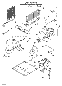 UNIT PARTS, OPTIONAL PARTS Diagram and Parts List for RT18DKXKQ07  Roper Refrigerator