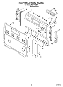 CONTROL PANEL PARTS Diagram and Parts List for RF314PXMQ1  Whirlpool Range