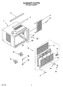 CABINET PARTS Diagram and Parts List for CAH8WRP1  Crosley Air Conditioner