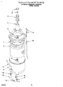 TUB AND BASKET Diagram and Parts List for LTE5243BW2  Whirlpool Washer Dryer Combo