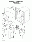 REFRIGERATOR LINER PARTS Diagram and Parts List for KFIS20XVMS7  KitchenAid Refrigerator
