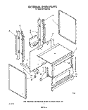 EXTERNAL OVEN Diagram and Parts List for SF0140SRW0  Whirlpool Range