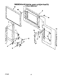 MICROWAVE DOOR AND LATCH Diagram and Parts List for KEMS377XBL2  KitchenAid Microwave Oven Combo