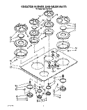 COOKTOP, BURNER AND GRATE Diagram and Parts List for KGCT305TAL2  KitchenAid Cooktop