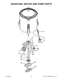 GEARCASE, MOTOR AND PUMP PARTS Diagram and Parts List for CAE2743BQ0  Whirlpool Washer