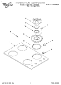 COOKTOP AND GRATE Diagram and Parts List for SC8830EBB2  Whirlpool Cooktop
