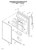REFRIGERATOR DOOR PARTS Diagram and Parts List for GT9SHKXMS00  Whirlpool Refrigerator