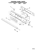 CONTROL PANEL PARTS Diagram and Parts List for YGY396LXPB02  Whirlpool Range