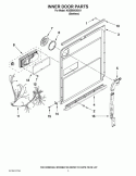 INNER DOOR PARTS Diagram and Parts List for KUDE60SXSS1  KitchenAid Dishwasher