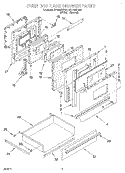 OVEN DOOR AND DRAWER Diagram and Parts List for RF4700XBN3  Whirlpool Range