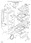 REFRIGERATOR LINER Diagram and Parts List for 3XART730GW02  Whirlpool Refrigerator