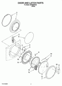 DOOR AND LATCH PARTS Diagram and Parts List for CHW9900VQ0  Whirlpool Washer