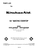 SECTION Diagram and Parts List for KECX160SWH0  KitchenAid Cooktop