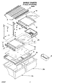 Part Location Diagram of 2214911 Whirlpool Cantilever Shelf