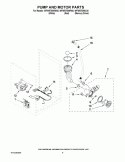 PUMP AND MOTOR PARTS Diagram and Parts List for WFW9750WR00  Whirlpool Washer