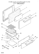 OVEN DOOR AND BROILER Diagram and Parts List for FGP215VL6  Roper Range