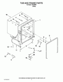TUB AND FRAME PARTS Diagram and Parts List for IWU98665  Inglis Dishwasher