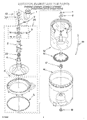 AGITATOR, BASKET AND TUB Diagram and Parts List for LSQ8543JT1  Whirlpool Washer