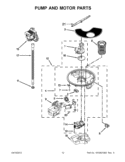 PUMP AND MOTOR PARTS Diagram and Parts List for WDF780SLYB2  Whirlpool Dishwasher