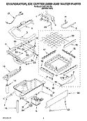 EVAPORATOR, ICE CUTTER GRID AND WATER PARTS Diagram and Parts List for KUIC15NLTS0  KitchenAid Ice Maker