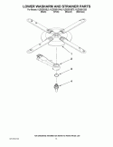 LOWER WASHARM AND STRAINER PARTS Diagram and Parts List for KUDS30IXBL0  KitchenAid Dishwasher