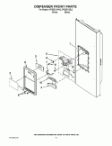 DISPENSER FRONT PARTS Diagram and Parts List for KFIS25XVBL2  KitchenAid Refrigerator