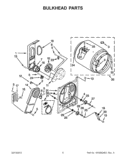 BULKHEAD PARTS Diagram and Parts List for 4GWED4750YQ1  Whirlpool Dryer