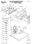 TOP AND CONSOLE PARTS OPTIONAL PARTS (NOT INCLUDED) Diagram and Parts List for LGN2000PW0  Whirlpool Dryer