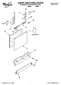 DOOR AND PANEL PARTS Diagram and Parts List for DU1201XTSQ1  Whirlpool Dishwasher