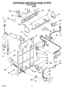 CONTROLS AND REAR PANEL PARTS Diagram and Parts List for IK45000  Inglis Washer