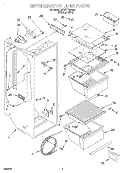 REFRIGERATOR LINER Diagram and Parts List for 3XART705G00  Whirlpool Refrigerator