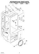 REFRIGERATOR LINER Diagram and Parts List for KSRG22FKBL02  KitchenAid Refrigerator