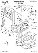 CABINET PARTS Diagram and Parts List for WED5521SQ0  Whirlpool Dryer