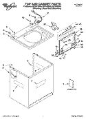 TOP AND CABINET PARTS Diagram and Parts List for GST9679PW0  Whirlpool Washer