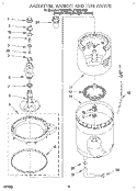 AGITATOR, BASKET AND TUB Diagram and Parts List for LTE6234DQ0  Whirlpool Washer Dryer Combo
