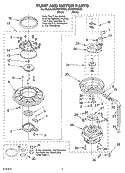 PUMP AND MOTOR Diagram and Parts List for DU950PWKB0  Whirlpool Dishwasher