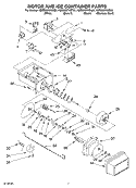 MOTOR AND ICE CONTAINER PARTS Diagram and Parts List for KSBS25FKBL02  KitchenAid Refrigerator