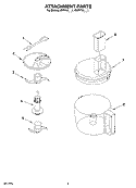 ATTACHMENT PARTS Diagram and Parts List for 4KFP710WH1  KitchenAid Food Processor