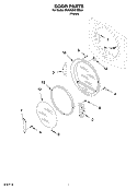 DOOR PARTS, OPTIONAL PARTS (NOT INCLUDED) Diagram and Parts List for 3RAWZ481EML2  Whirlpool Dryer