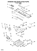 INTERIOR AND VENTILATION PARTS Diagram and Parts List for IRH32001  Inglis Microwave