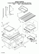 SHELF PARTS Diagram and Parts List for GR2FHTXVB01  Whirlpool Refrigerator