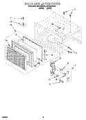DOOR AND LATCH Diagram and Parts List for MT6125XBQ0  Whirlpool Microwave