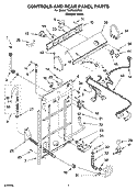 CONTROLS AND REAR PANEL PARTS Diagram and Parts List for TAWX400RQ0  Estate Washer