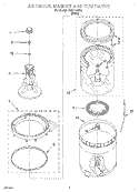 AGITATOR, BASKET AND TUB Diagram and Parts List for LBR4132HQ0  Whirlpool Washer